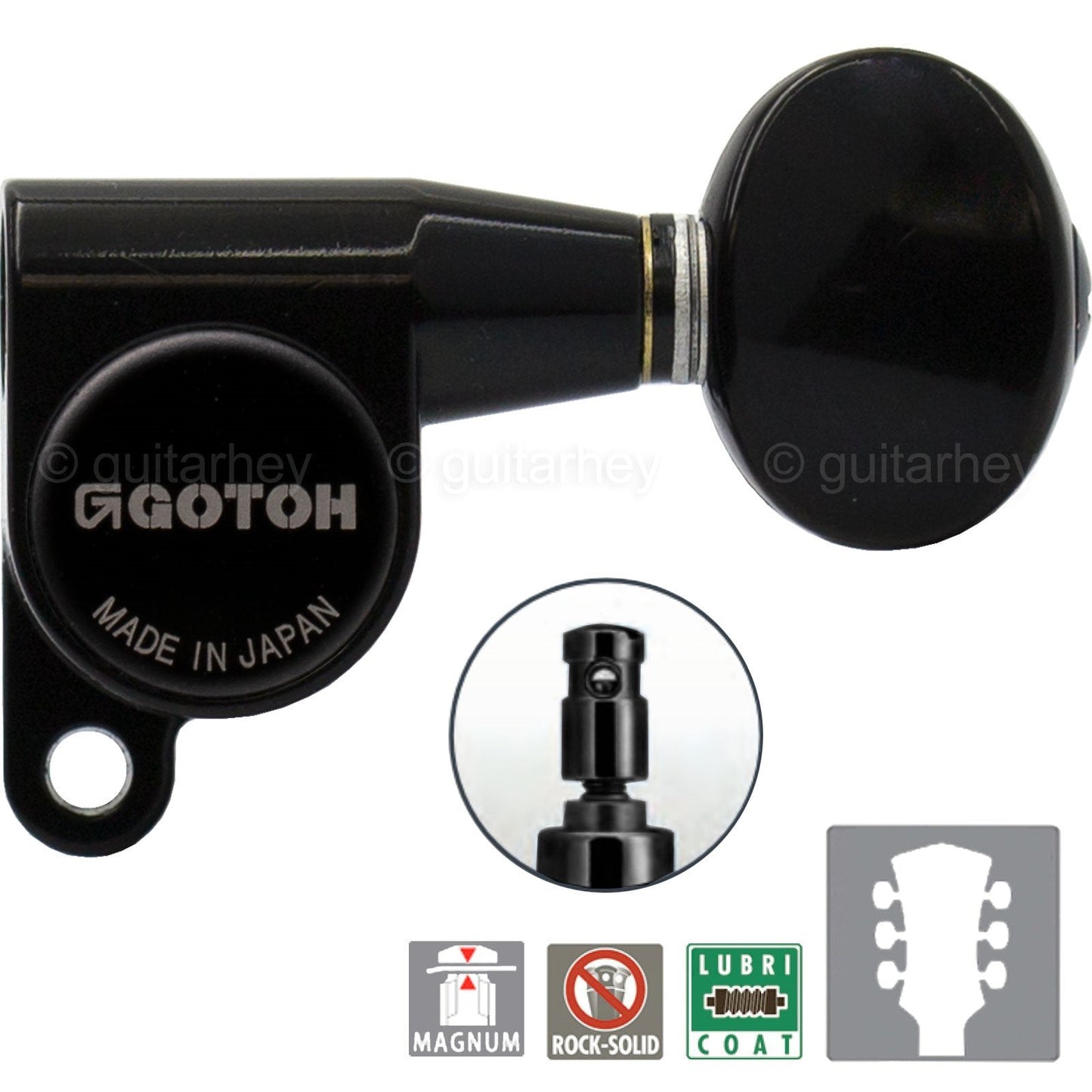 NEW Gotoh SG360-05 MG Magnum Locking L3+R3 OVAL Buttons Set 3x3 - BLACK