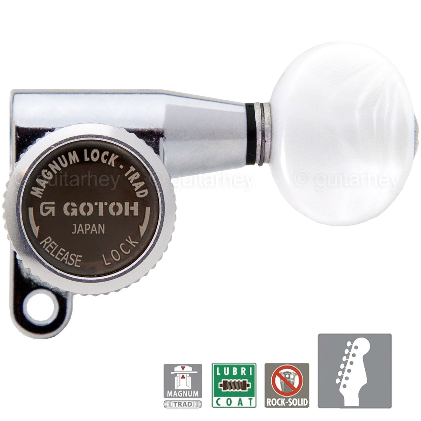 NEW Gotoh SG360-05P1 MGT 6 In-Line Set Mini Magnum Locking PEARLOID - CHROME