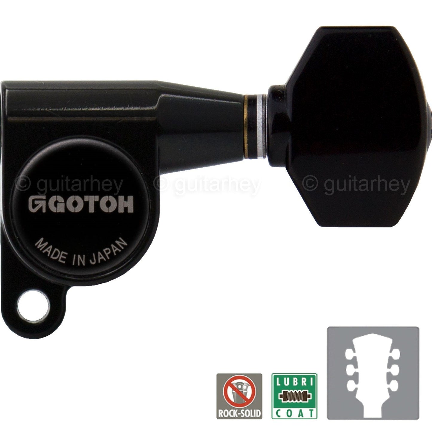 NEW Gotoh SG360-07 L3+R3 Schaller Style Mini Tuning Keys w/ Hardware 3x3 - BLACK