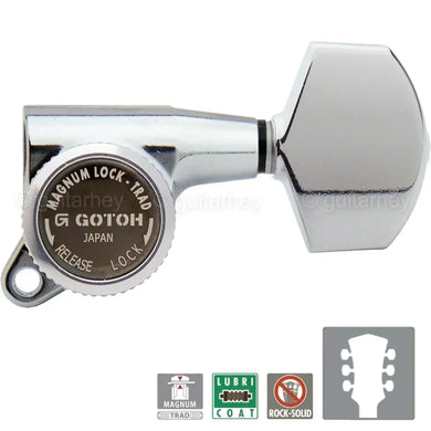 NEW Gotoh SG381-01 MGT MAGNUM LOCKING TRAD Set Tuners Keys Set 3x3 - CHROME