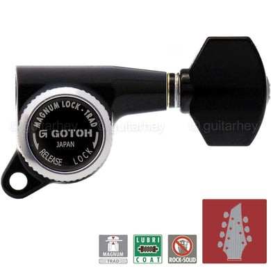 NEW Gotoh SG381-07 MGT Locking Tuners 7-String Small Keys L4+R3 Set 4x3 - BLACK