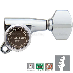 NEW Gotoh SG381-07 MGT Locking Tuners 6 in line Set Mini Keys 16:1 - CHROME