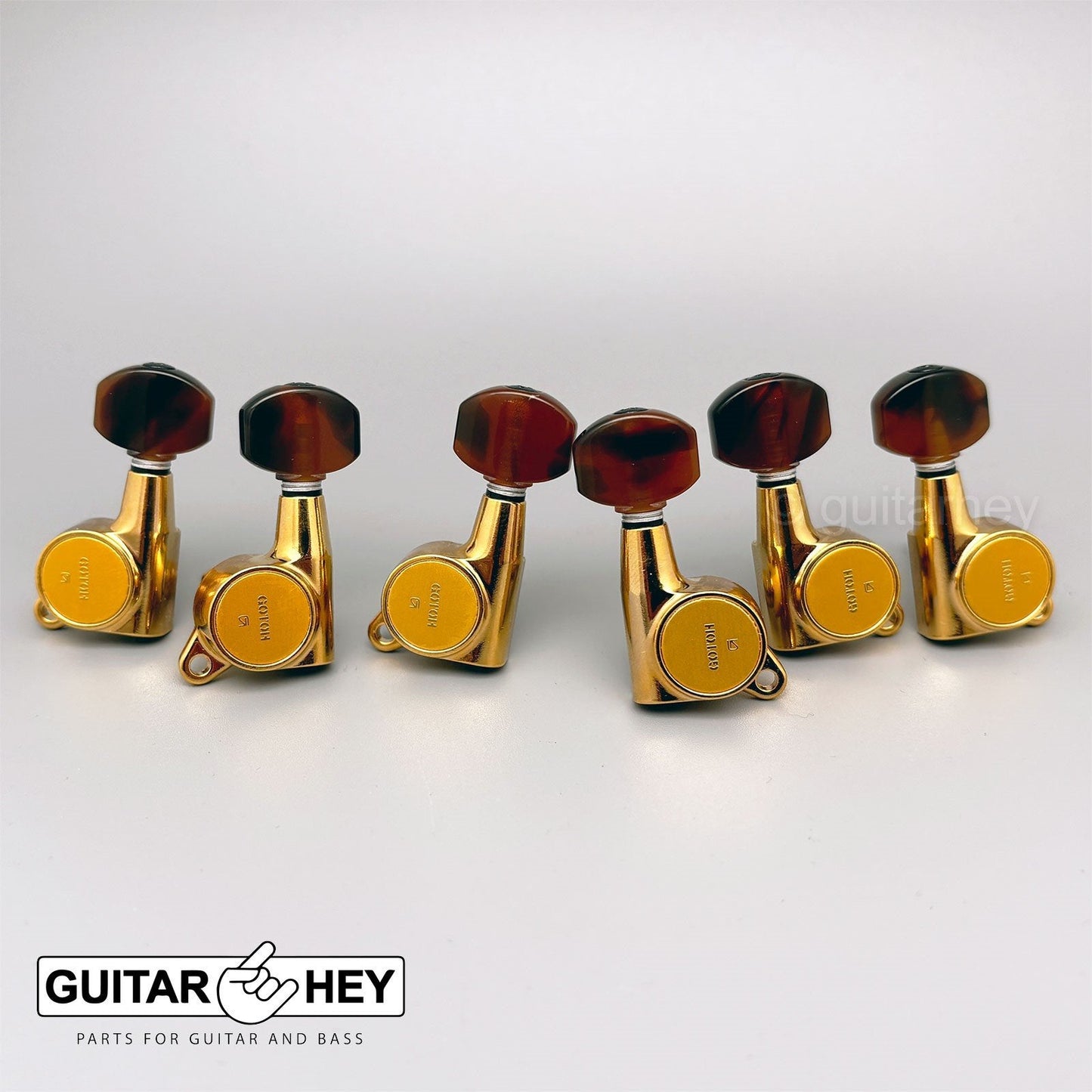NEW Gotoh SG381 TORTOISE BUTTONS Tuners L3+R3 - Tuning Pegs Keys Set 3x3 - GOLD