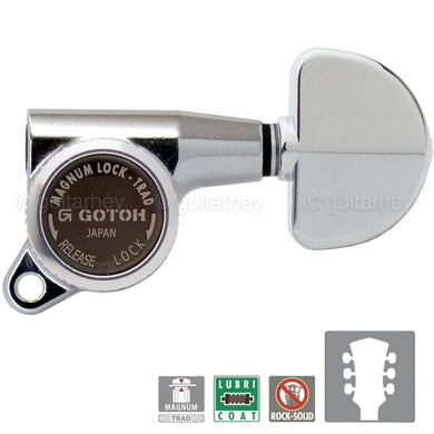 NEW Gotoh SG381-20 MGT Magnum Locking Trad Grover Style Button Set 3x3 - CHROME