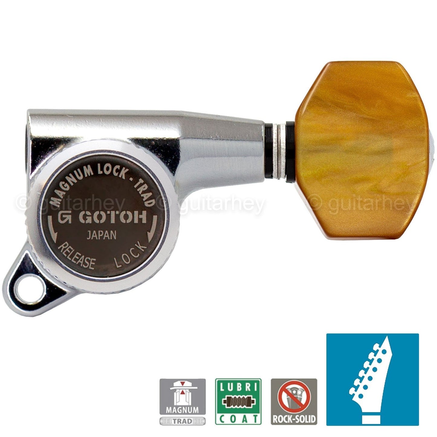 NEW Gotoh SG381-P8 MGT 6 in Line EX LONG Staggered Set Locking ESP/LTD - CHROME