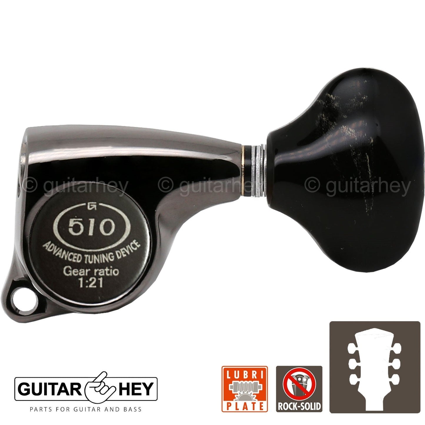 NEW Gotoh SGL510Z-FL5 L3+R3 Premium Tuners 1:21 Gear Ratio 3x3 - COSMO BLACK