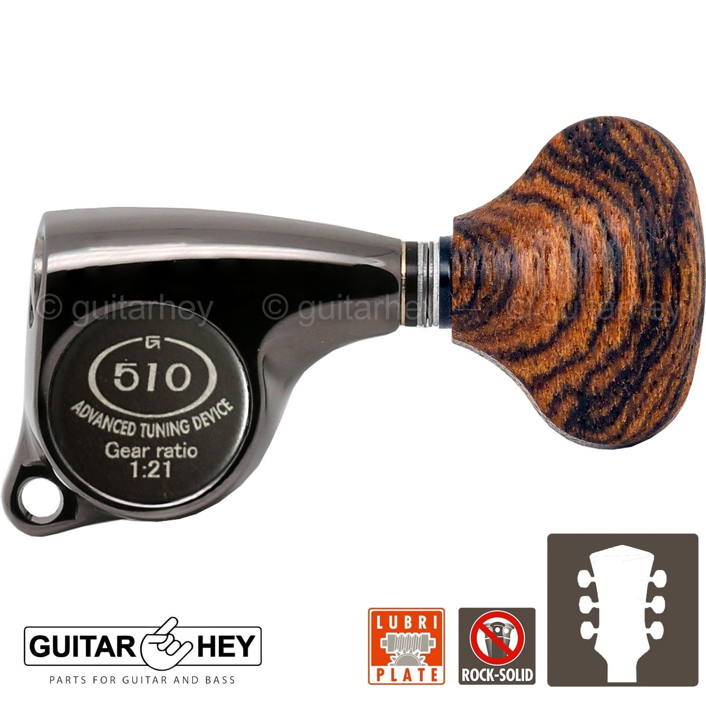 NEW Gotoh SGL510Z-RL5 L3+R3 Premium Tuners 1:21 Gear Ratio 3x3 - COSMO BLACK