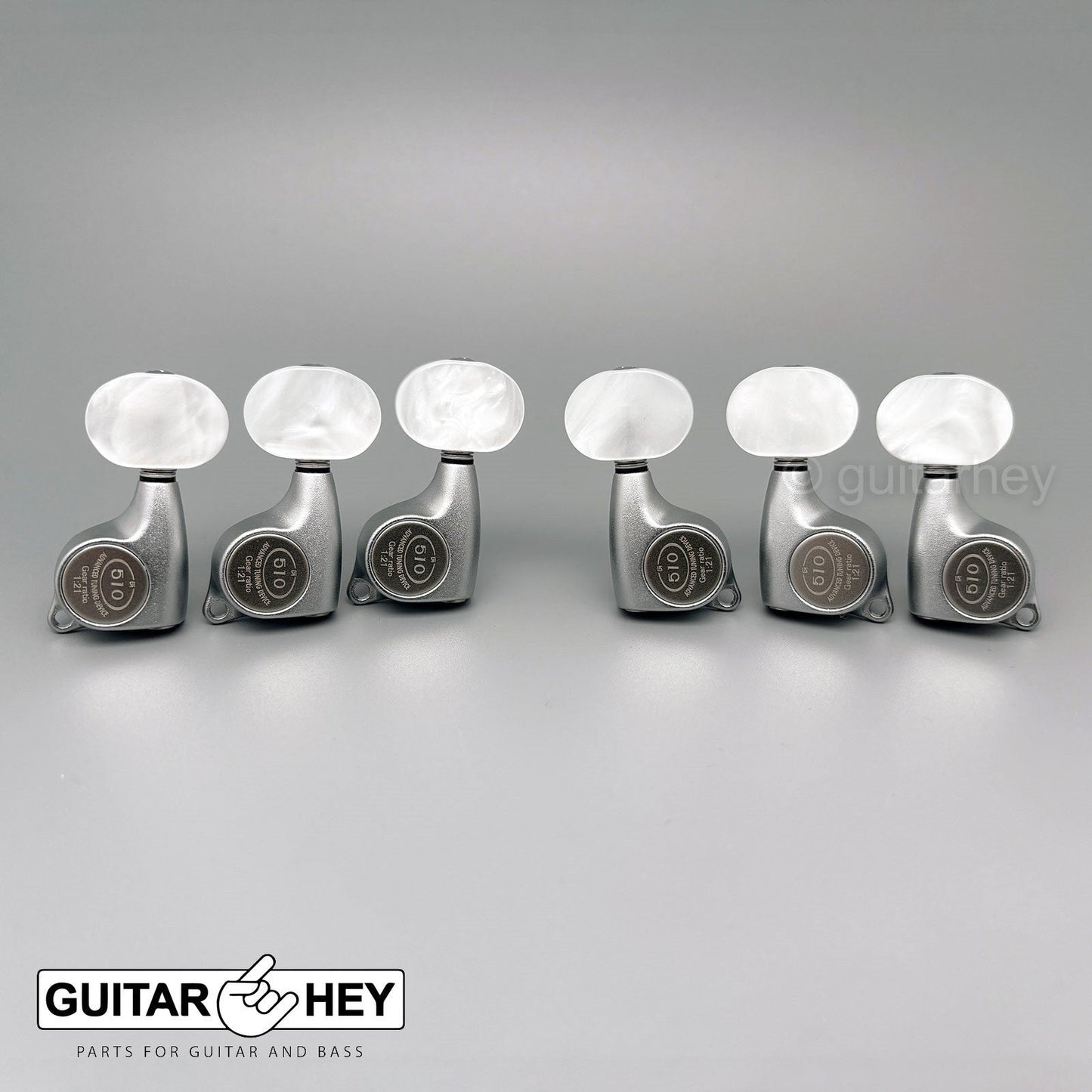 NEW Gotoh SGL510Z-P1 L3+R3 Tuners Set 1:21 Gear Ratio PEARL 3x3 - CHROME SATIN