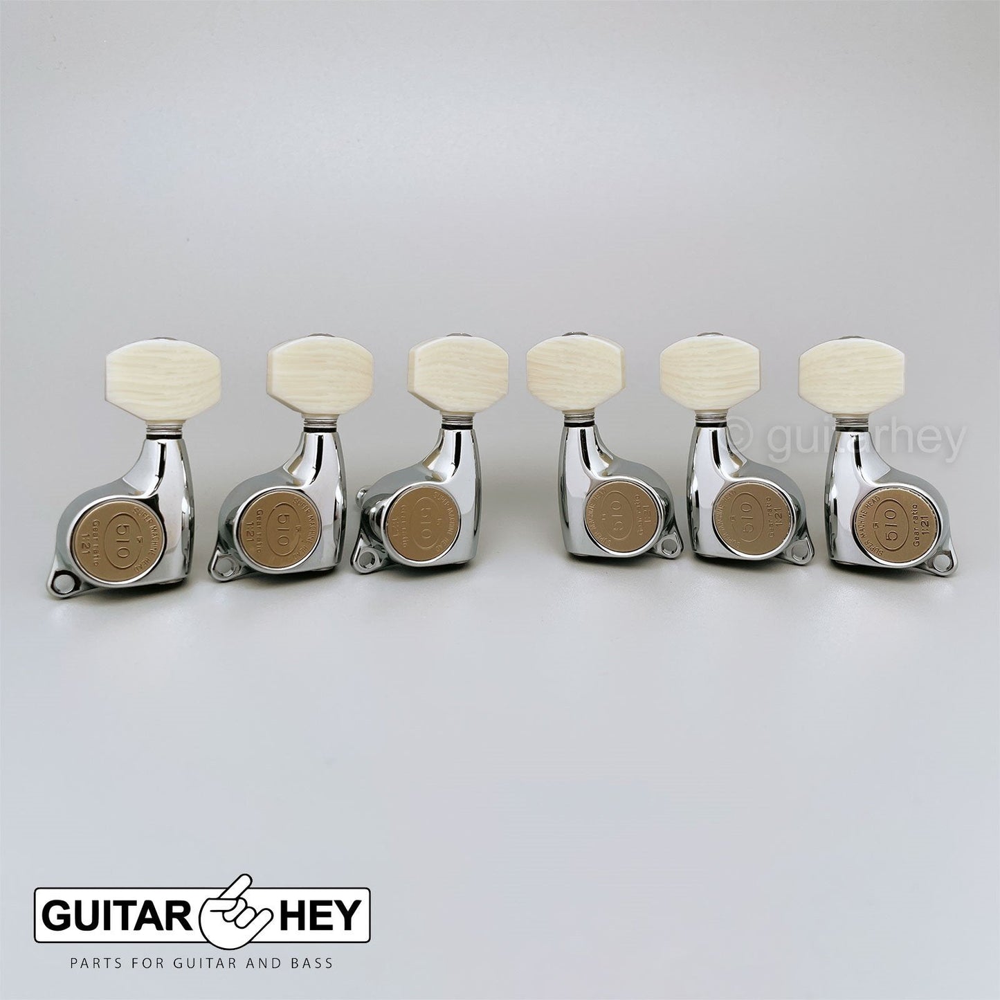 NEW Gotoh SGL510Z-M07 Set Tuners Small IVORY Button 1:21 Gear Ratio 3x3 - CHROME