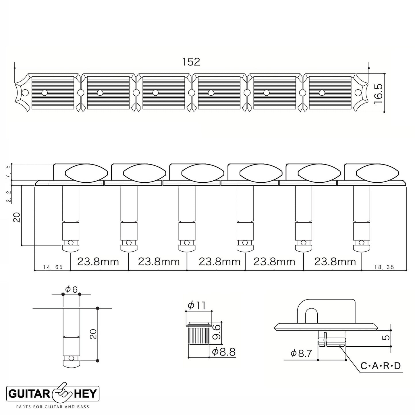 NEW Gotoh SDS510-05M MG 6-in-line LOCKING Vintage Style Tuners Set - NICKEL