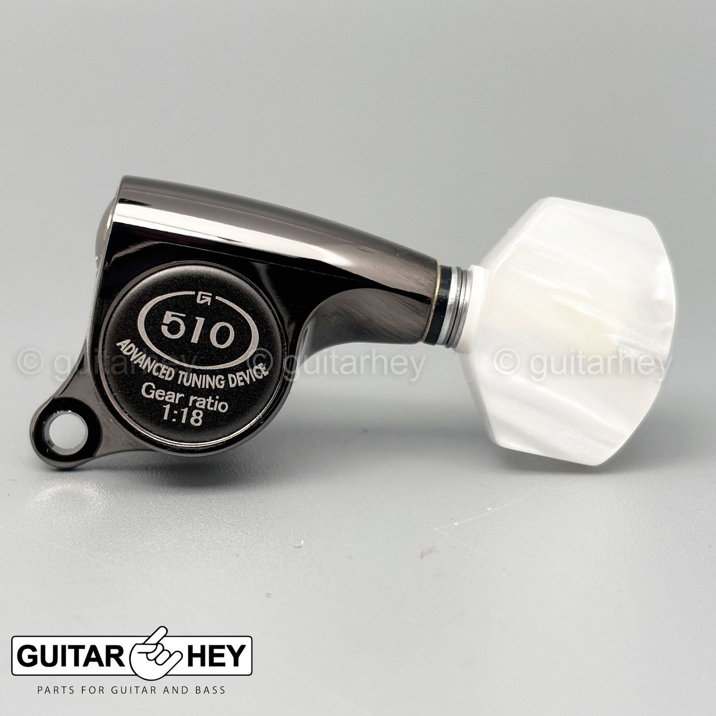 NEW Gotoh SGS510Z-P7 L3+R3 Set Tuners Pearl Buttons 1:18 Ratio 3x3 - COSMO BLACK