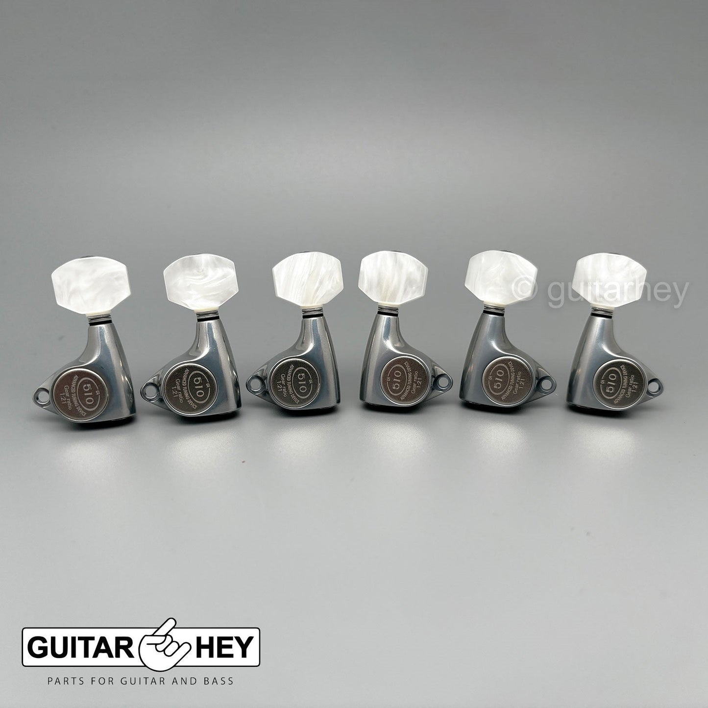 NEW Gotoh SGV510Z-P7 Tuners L3+R3 Keys 1:21 Ratio, PEARL 3x3 - X-FINISH CHROME