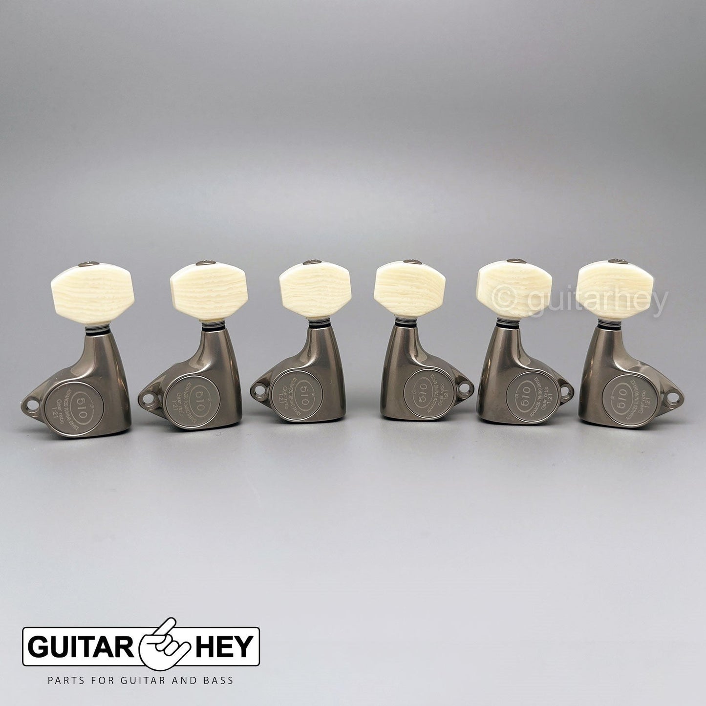 NEW Gotoh SGV510Z-M07 Tuners L3+R3 Keys 1:21 Ratio, IVORY 3x3 - X-FINISH NICKEL