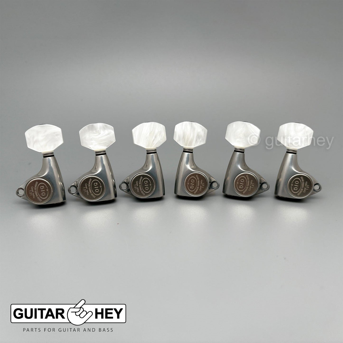 NEW Gotoh SGV510Z-P7 Tuners L3+R3 Keys 1:21 Ratio, PEARL 3x3 - X-FINISH NICKEL