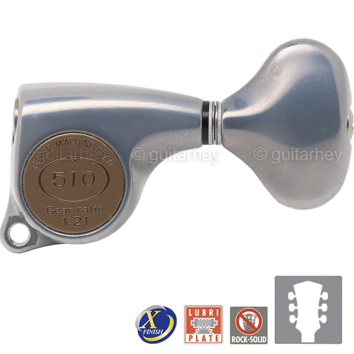 NEW Gotoh SGL510Z-L5 Tuning Keys Set 1:21 Ratio 3x3 - ANTIQUE X-FINISH CHROME