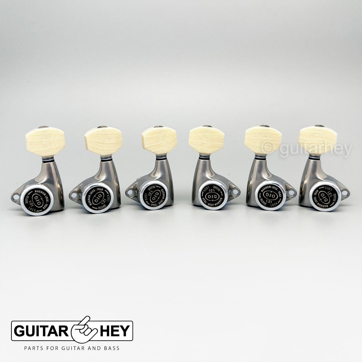 NEW Gotoh SGV510Z-M07 MGT L3+R3 LOCKING Tuners Set 3x3 - ANTIQUE X-FINISH CHROME