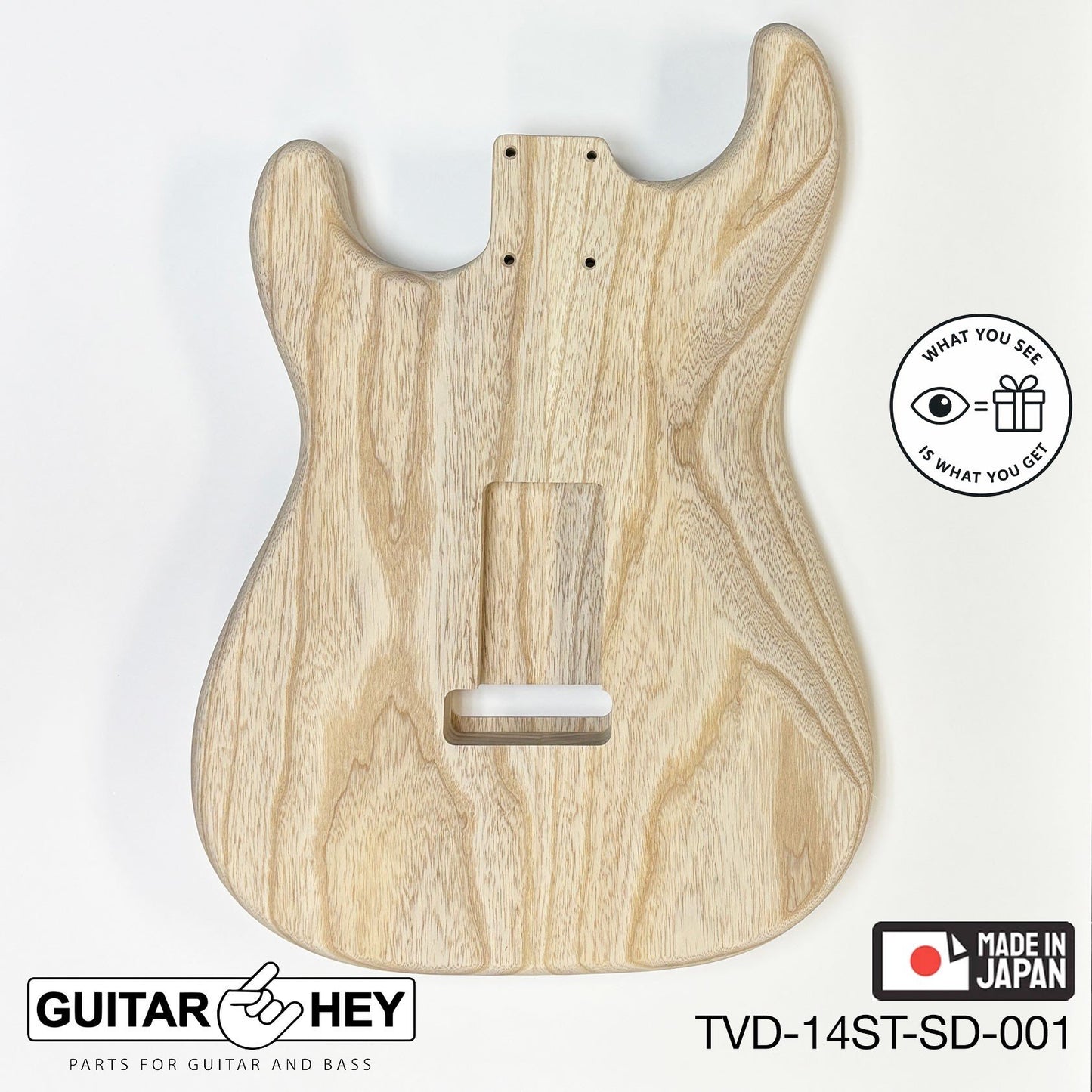 NEW Hosco JAPAN Unfinished Strat® 50's Style Body Swamp Ash 2-piece SANDED #001