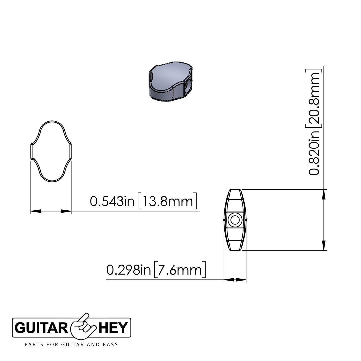 NEW Hipshot Grip-Lock Non-Staggered LOCKING TUNERS 6 In Line D08 - CHROME