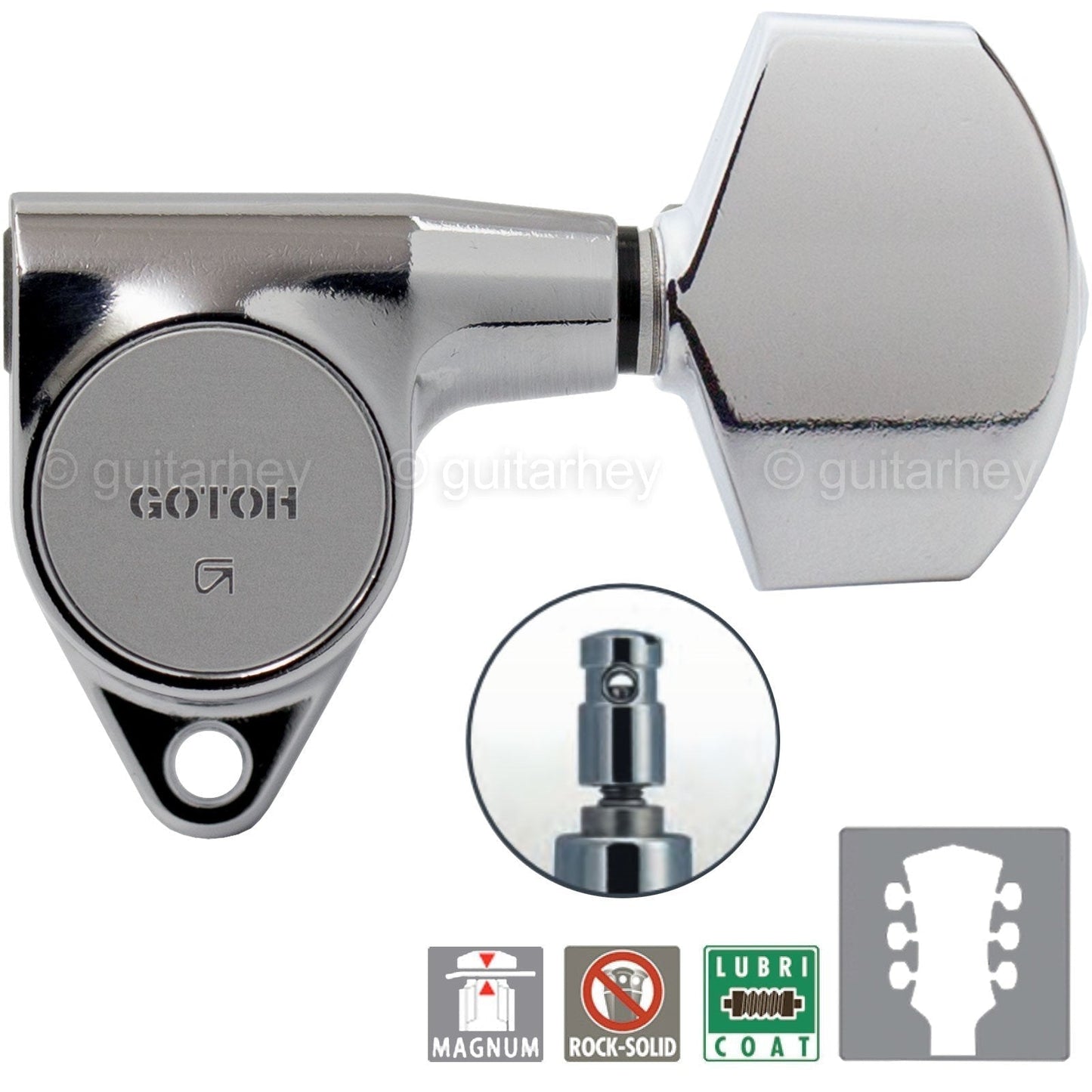 NEW Gotoh SG301-01 MG Magnum Locking Tuners Set L3+R3 Tuning Keys 3x3 - CHROME