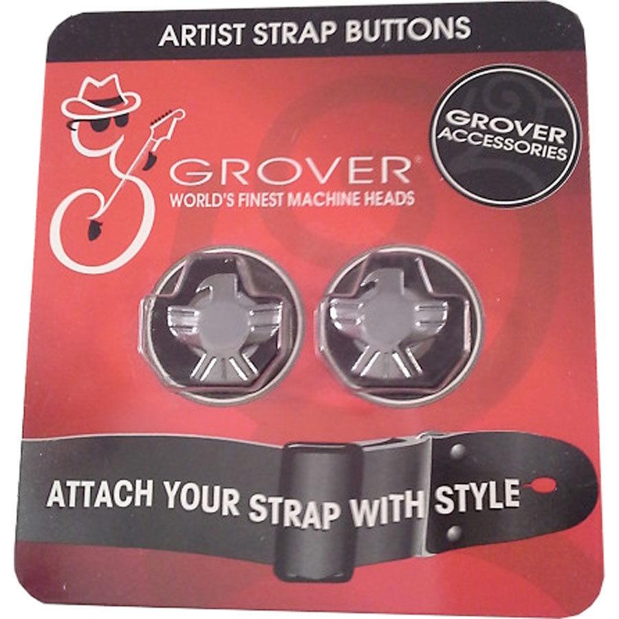 NEW Grover Artist Strap Buttons EAGLE Custom Designed - Pair - CHROME