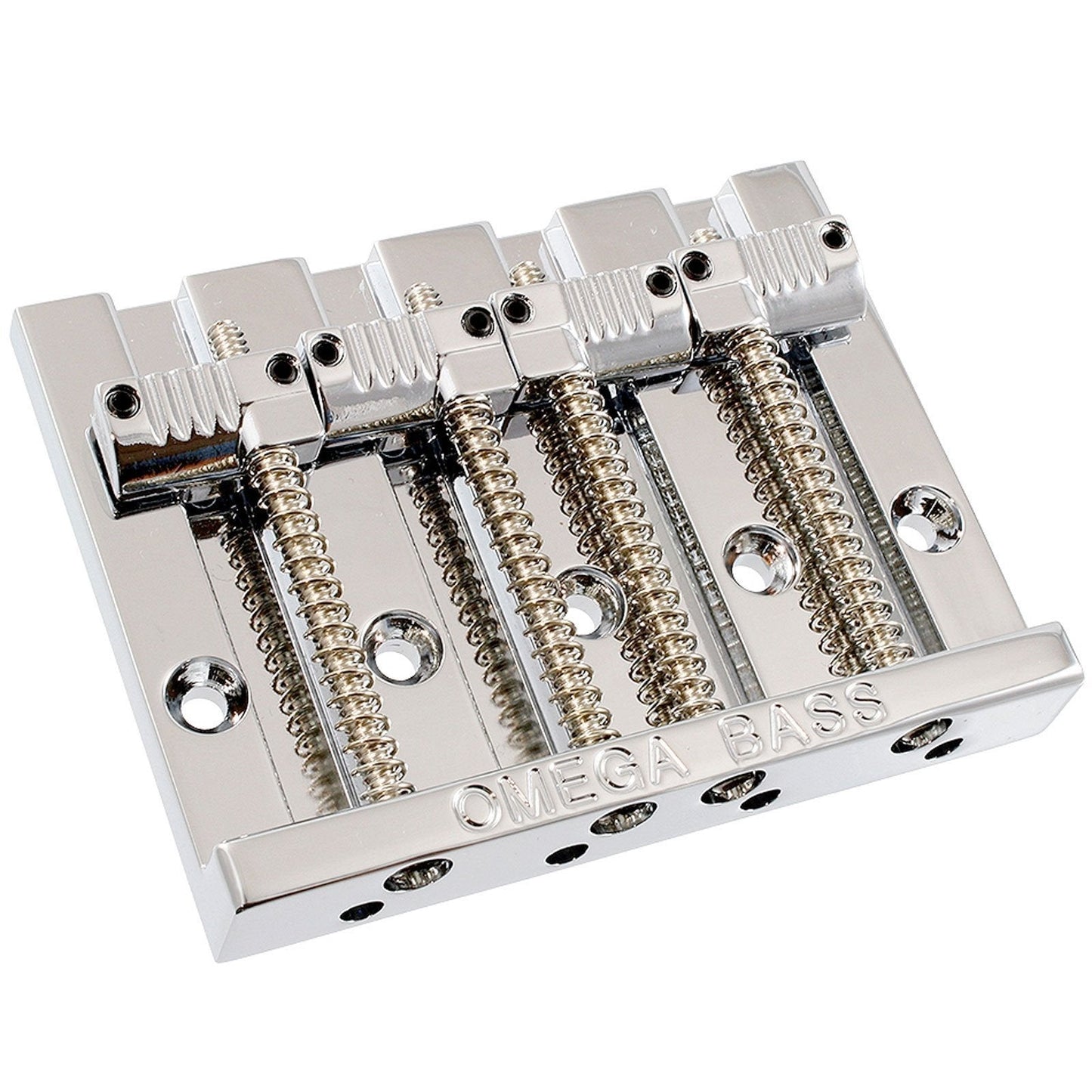 NEW OMEGA 4-String Grooved Bass Bridge for Top Load Fender P/Jazz Bass - CHROME