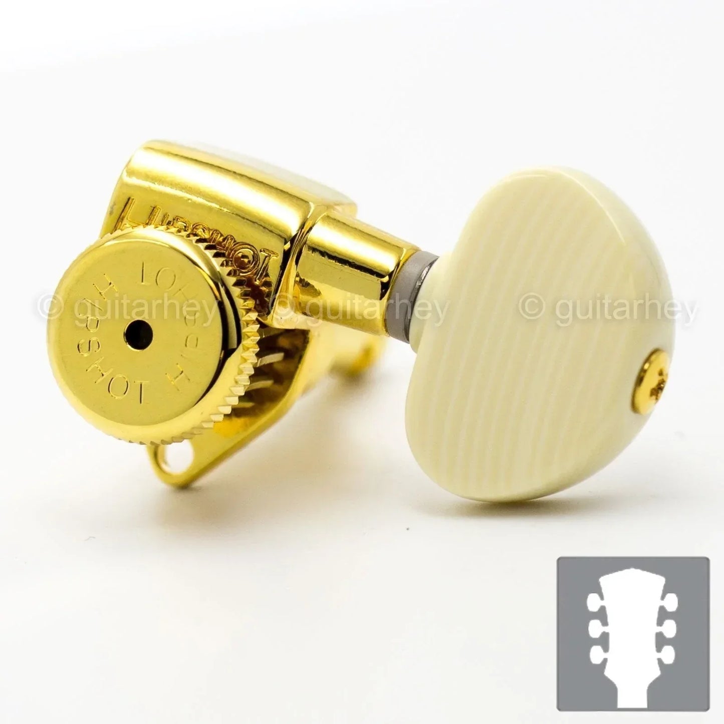 NEW Hipshot Grip-Lock Open-Gear w/ LARGE Simulated IVORY Buttons 3x3 SET - GOLD