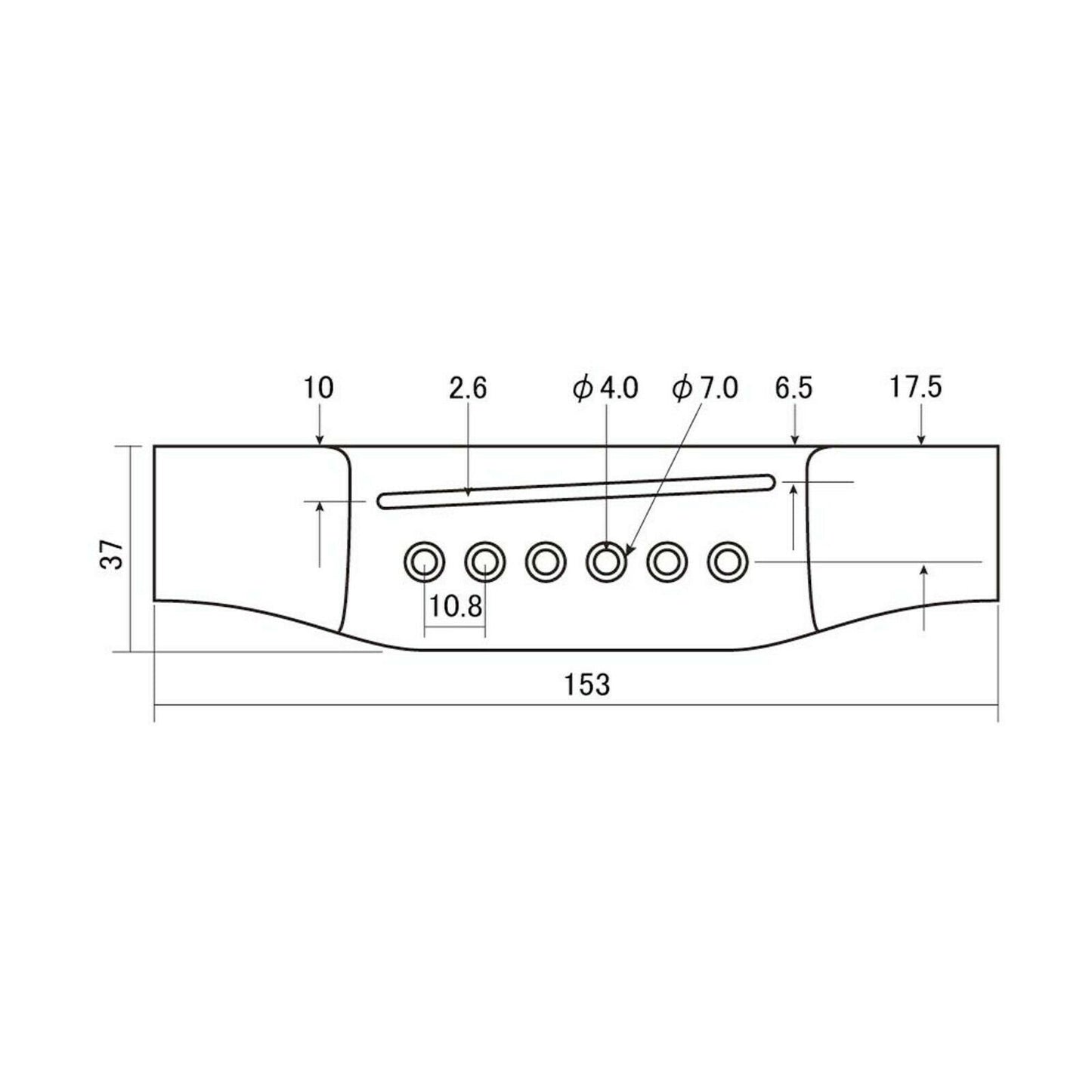 NEW MIJ Martin-Style Replacement Acoustic Guitar Bridge Made in Japan - TINTUL