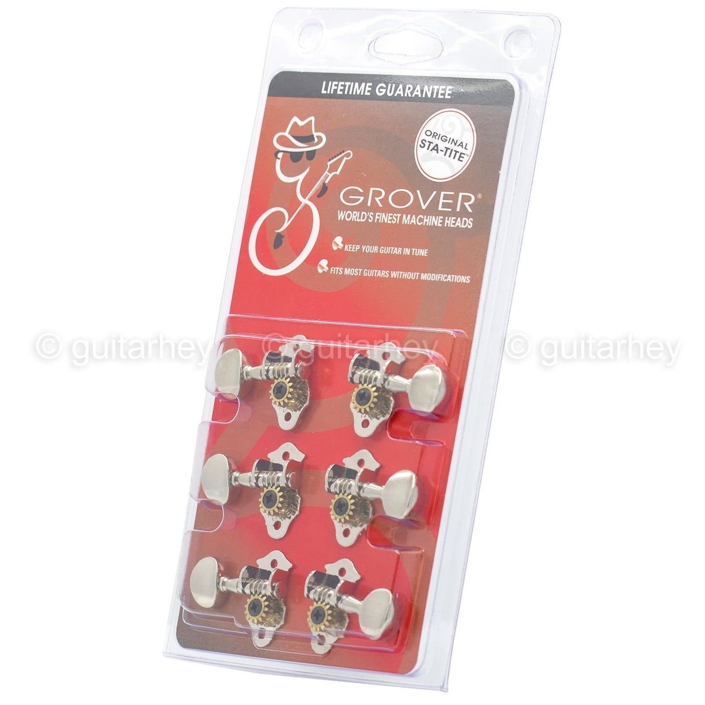 NEW Grover V98N Round Button Sta-Tite Vintage Open-Gear Guitar 3x3 - NICKEL