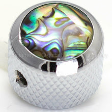 Load image into Gallery viewer, NEW (1) Q-Parts Guitar Knob CHROME with NATURAL ABALONE SHELL on Dome KCD-0005