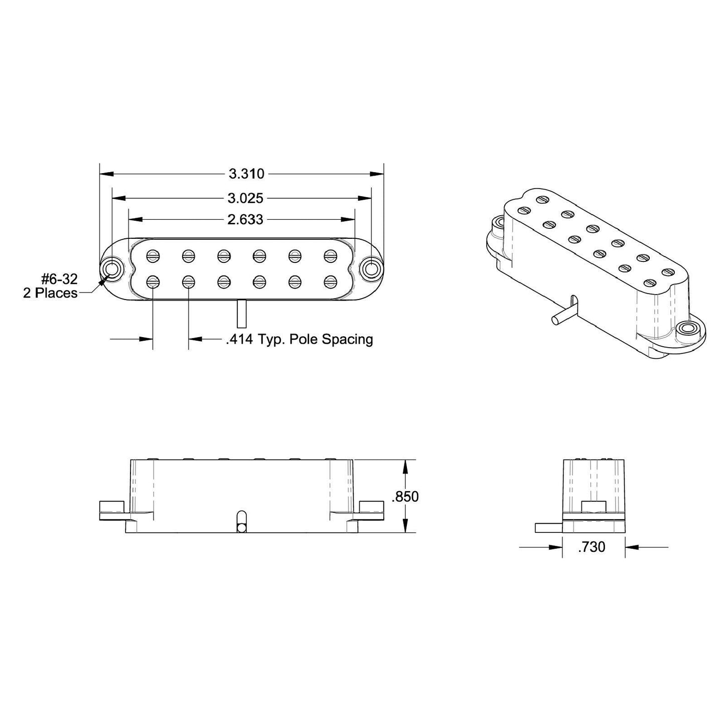 NEW Seymour Duncan SL59-1n Little ’59 Strat MINI Humbucker NECK Pickup - WHITE