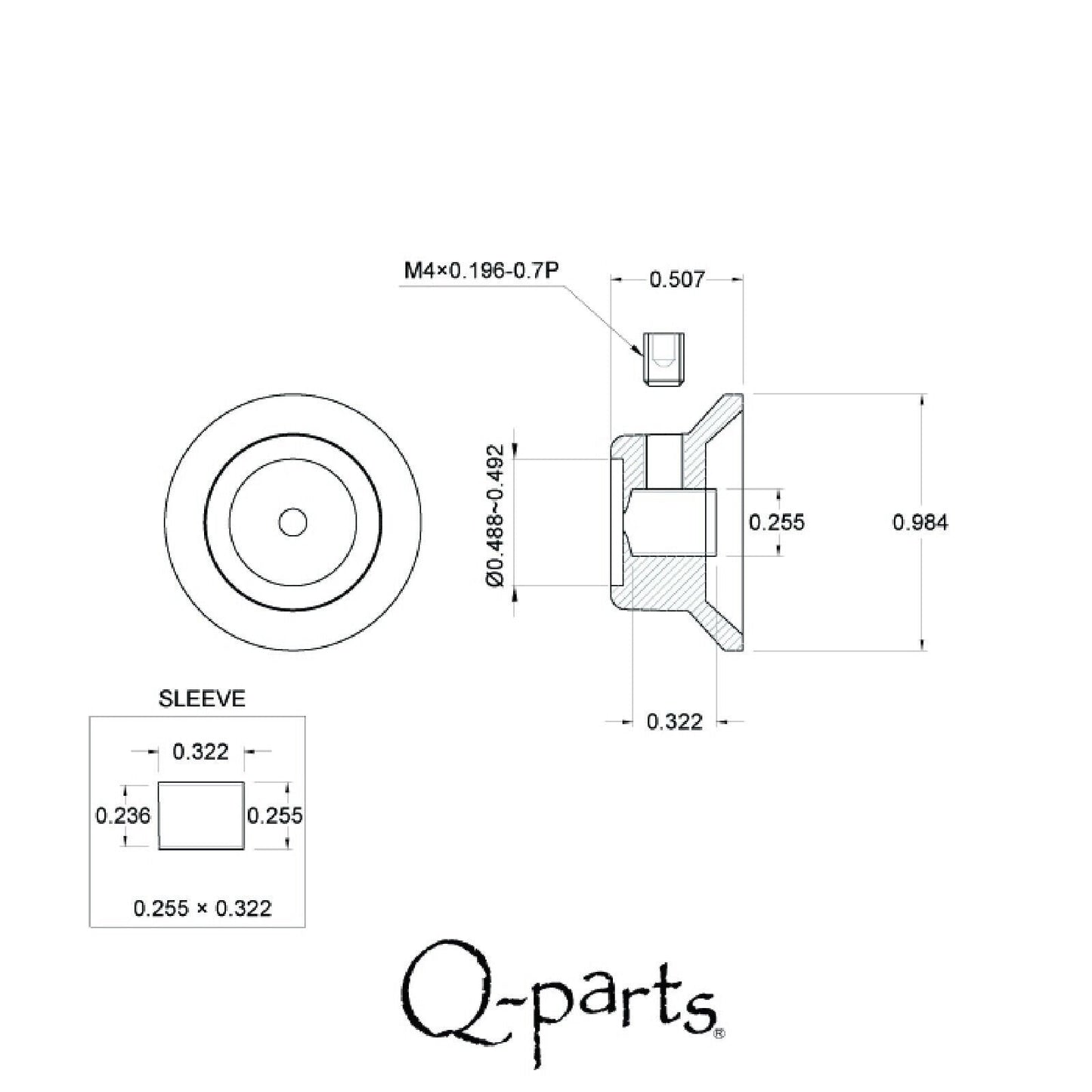 NEW (1) Q-Parts UFO Guitar Knob KBU-0760 Acrylic Brown Pearl on Top COSMO BLACK