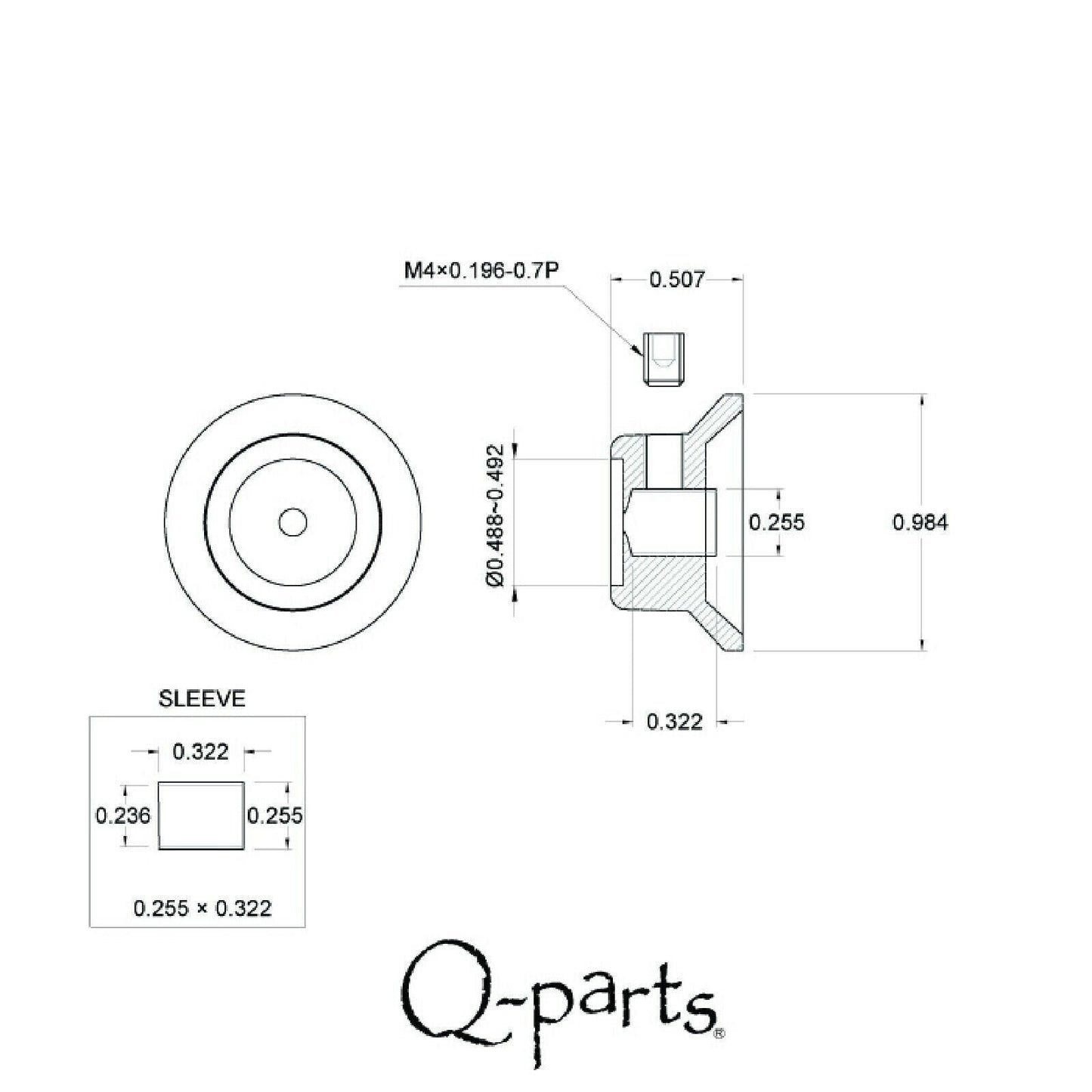 NEW (1) Q-Parts UFO Guitar Knob KCU-0761 Acrylic Brown Pearl on Top - CHROME