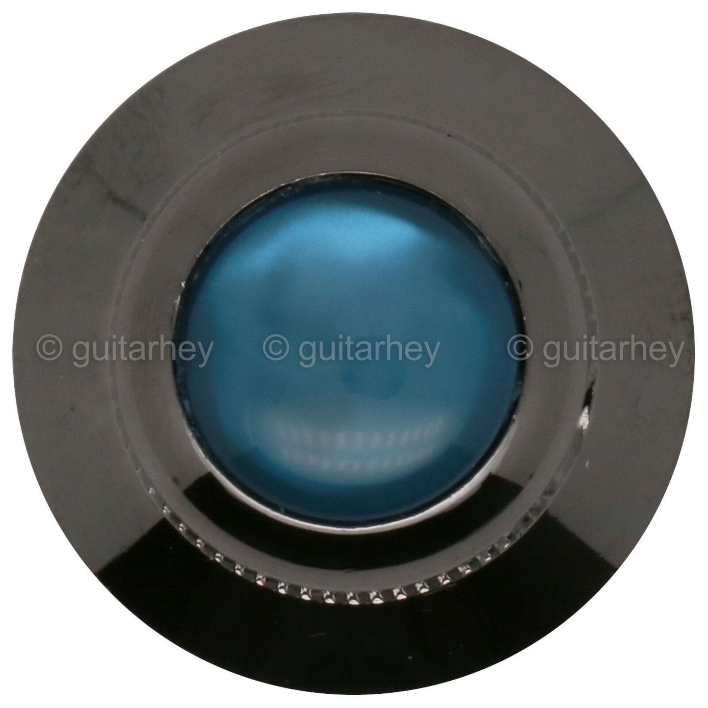 NEW (1) Q-Parts UFO Guitar Knob KBU-0769 Acrylic Aqua Pearl on Top COSMO BLACK
