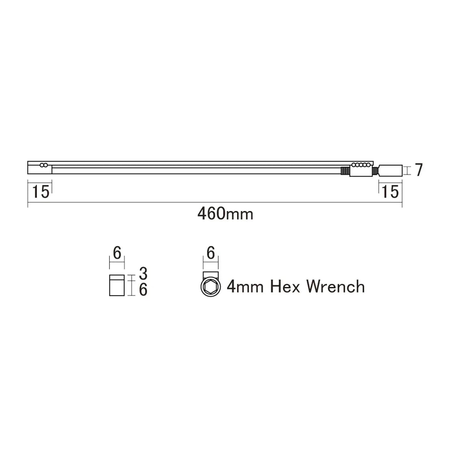 NEW Hosco Two-way Steel Truss Rod - Wrench: 4mm, Length : 460mm Weight : 126g