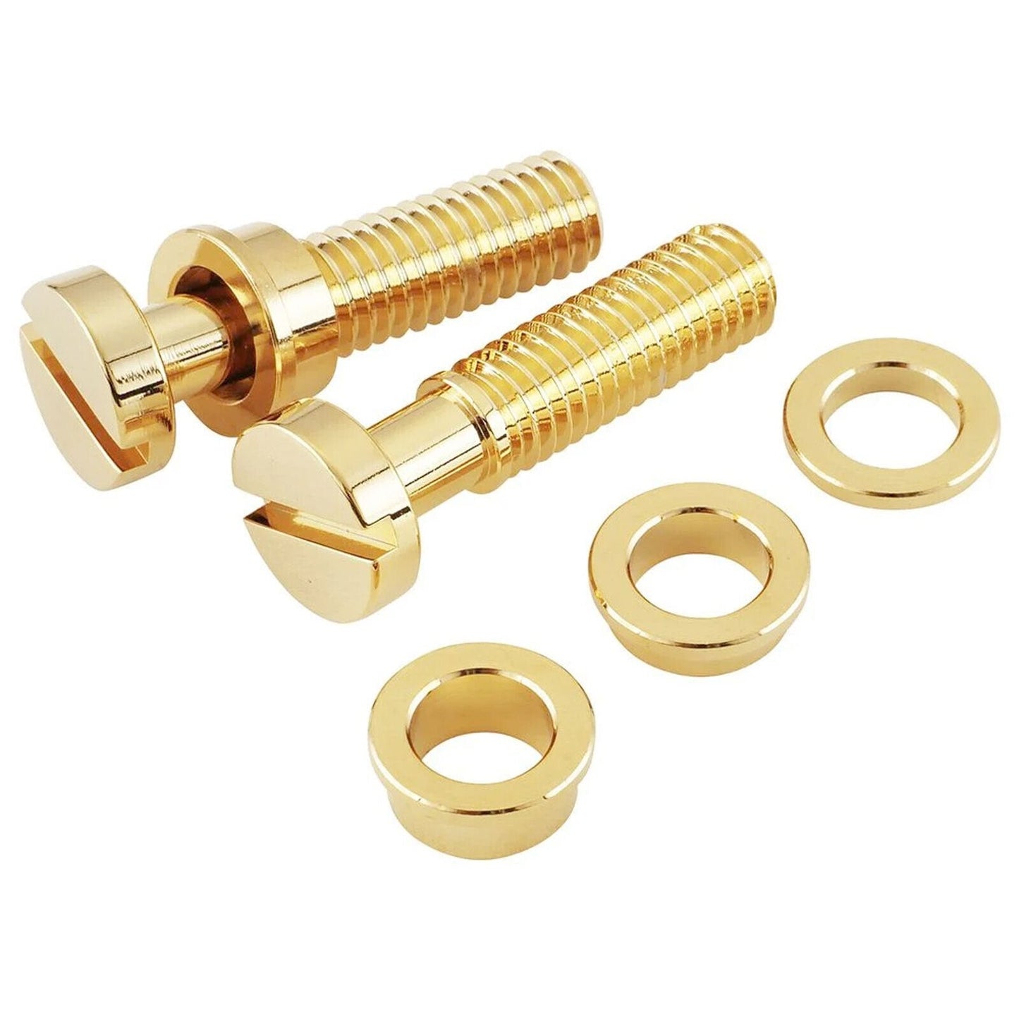 NEW (2) Tailpiece Lock System Metric FIXER for Guitar Stop Studs Import - GOLD