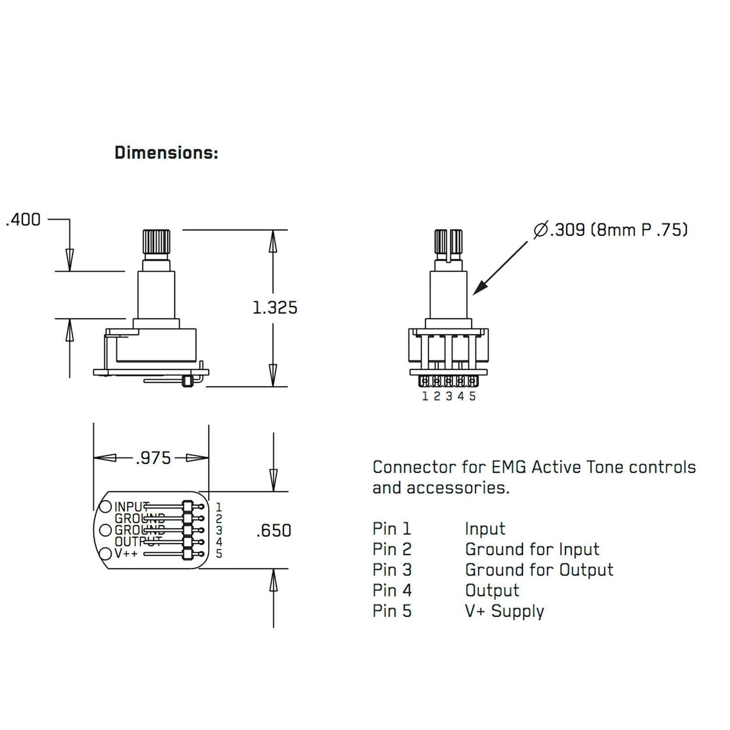 NEW EMG SPC Strat Presence/Fat Control Midrange & Volume Booster for Single Coil