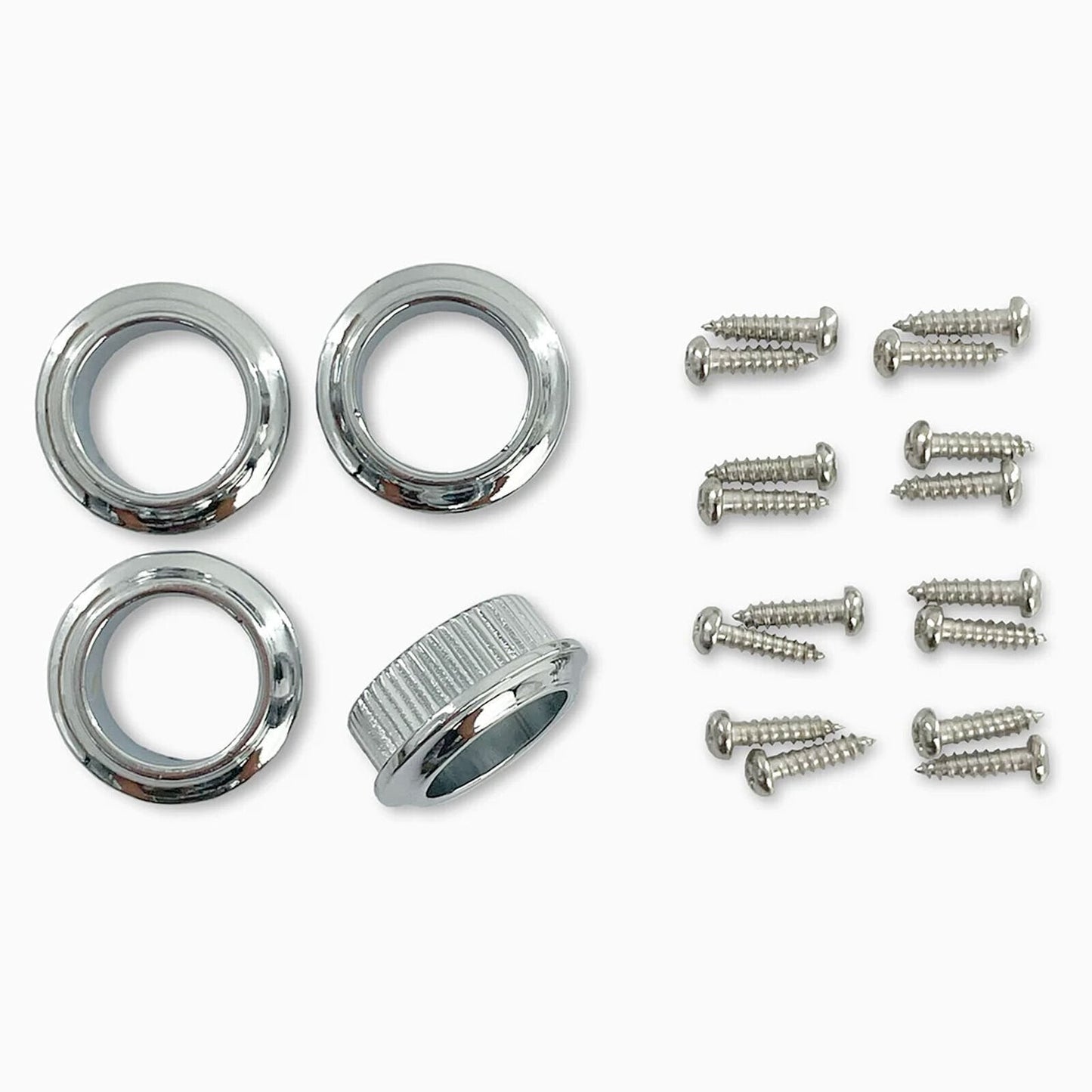 NEW Leo Quan® Badass 4-in-line set OGT™ Bass Keys Open Gear Large Post - CHROME