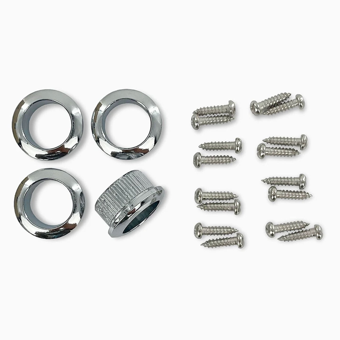 NEW Leo Quan® Badass 4-in-line set OGT™ Bass Keys Open Gear Small Post - CHROME