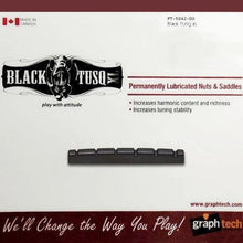 Load image into Gallery viewer, NEW Graph Tech Black Tusq XL Flat Bottom 42mm Slotted Strat Nut - PT-5042-00