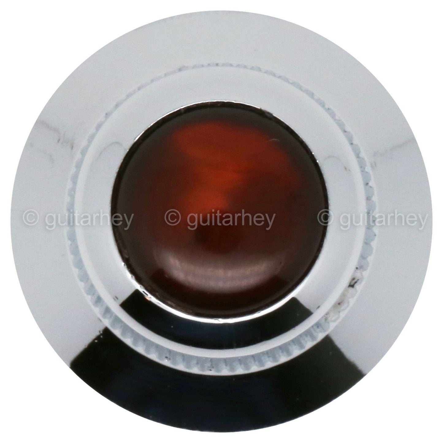 NEW (1) Q-Parts UFO Guitar Knob KCU-0761 Acrylic Brown Pearl on Top - CHROME