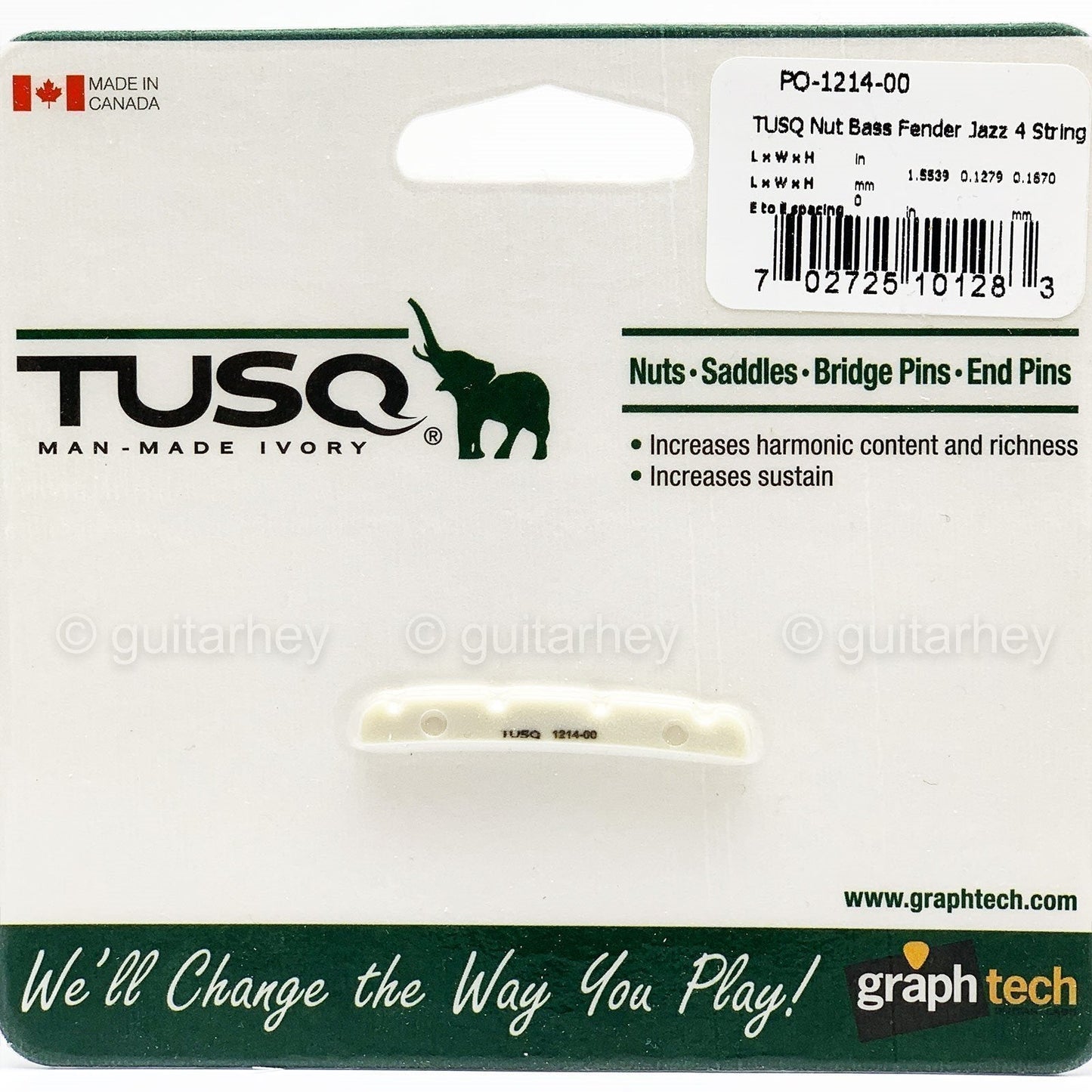 NEW Graph Tech PQ-1214-00 TUSQ Slotted Nut for Fender J Jazz Bass 4-String