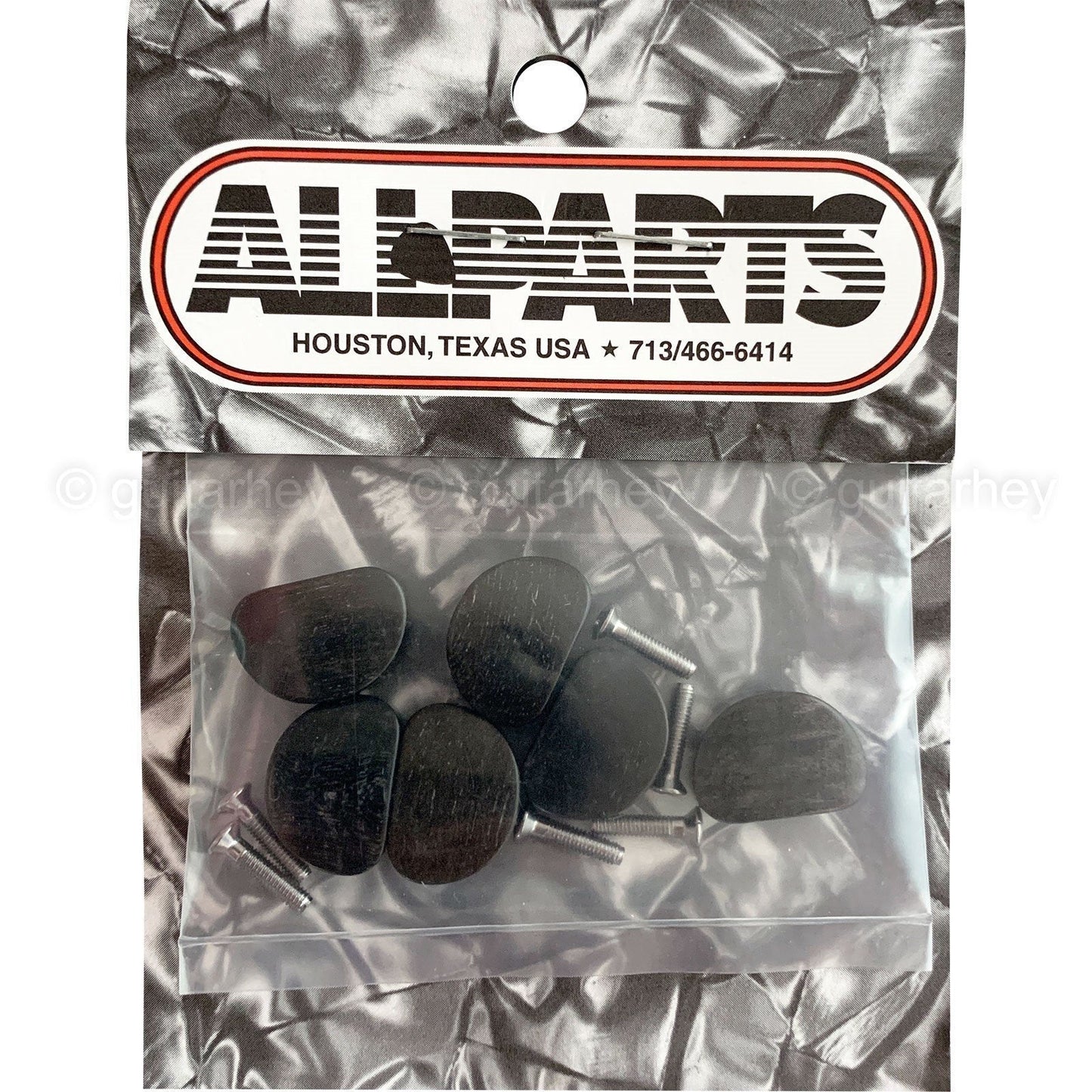 NEW (6) Small Tuning Key Buttons & ScrewsFor Grover Tuners, Rotomatic - EBONY
