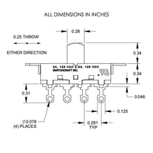 Load image into Gallery viewer, NEW (2) Switchcraft® On-Off-On Slide Switch for Fender Mustang® - Black Knob