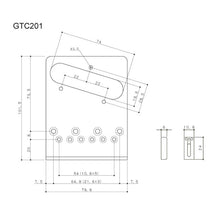 Carregar imagem no visualizador da galeria, NEW Gotoh GTC201 Telecaster Style Bridge Brass Saddles w/ screws 10.8mm - BLACK