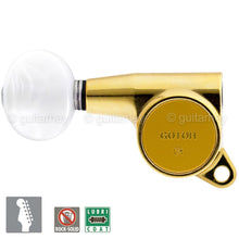 Load image into Gallery viewer, NEW Gotoh SG381-05P1 R6 Set 6 in line Mini Tuners w/ screws LEFT HANDED - GOLD