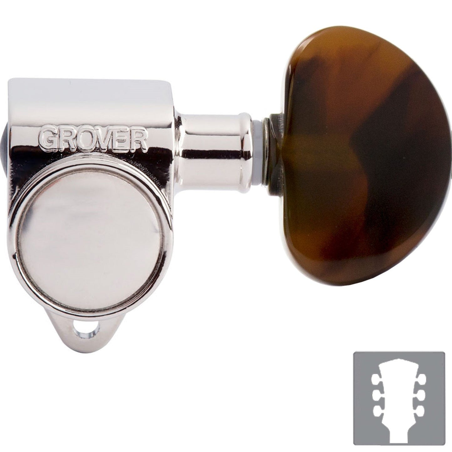 NEW Grover Rotomatic 3x3 Tuners w/ LARGE TORTOISE DOMED Buttons 102CK - CHROME