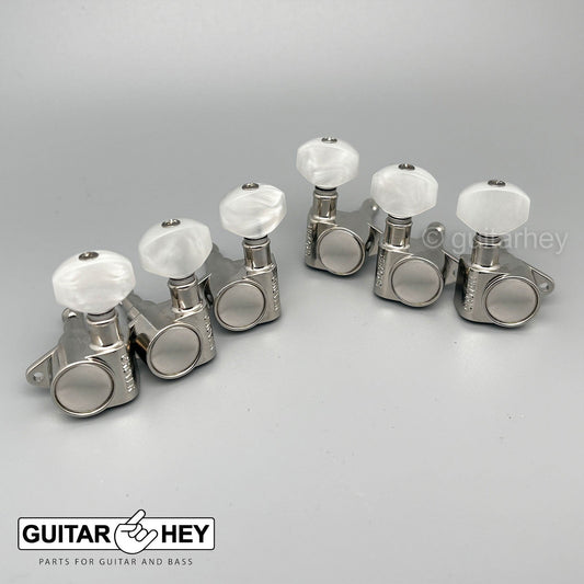 NEW Grover Rotomatic 3x3 Tuners w/ PEARLOID Keys Fits Gibson® 102 series, NICKEL