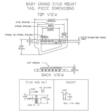 Carregar imagem no visualizador da galeria, NEW Hipshot 43100B Baby Grand Retrofits on Gibson style studs Mount Guitar BLACK