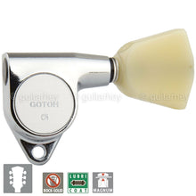 Load image into Gallery viewer, NEW Gotoh SG301-P4N MG LOCKING Tuning Keys w/ Keystone Buttons Set 3x3 - CHROME