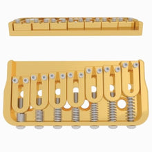 Load image into Gallery viewer, USA Hipshot 41075G 7 String Hardtail Fixed Bridge .175&quot; Floor w/ screws - GOLD